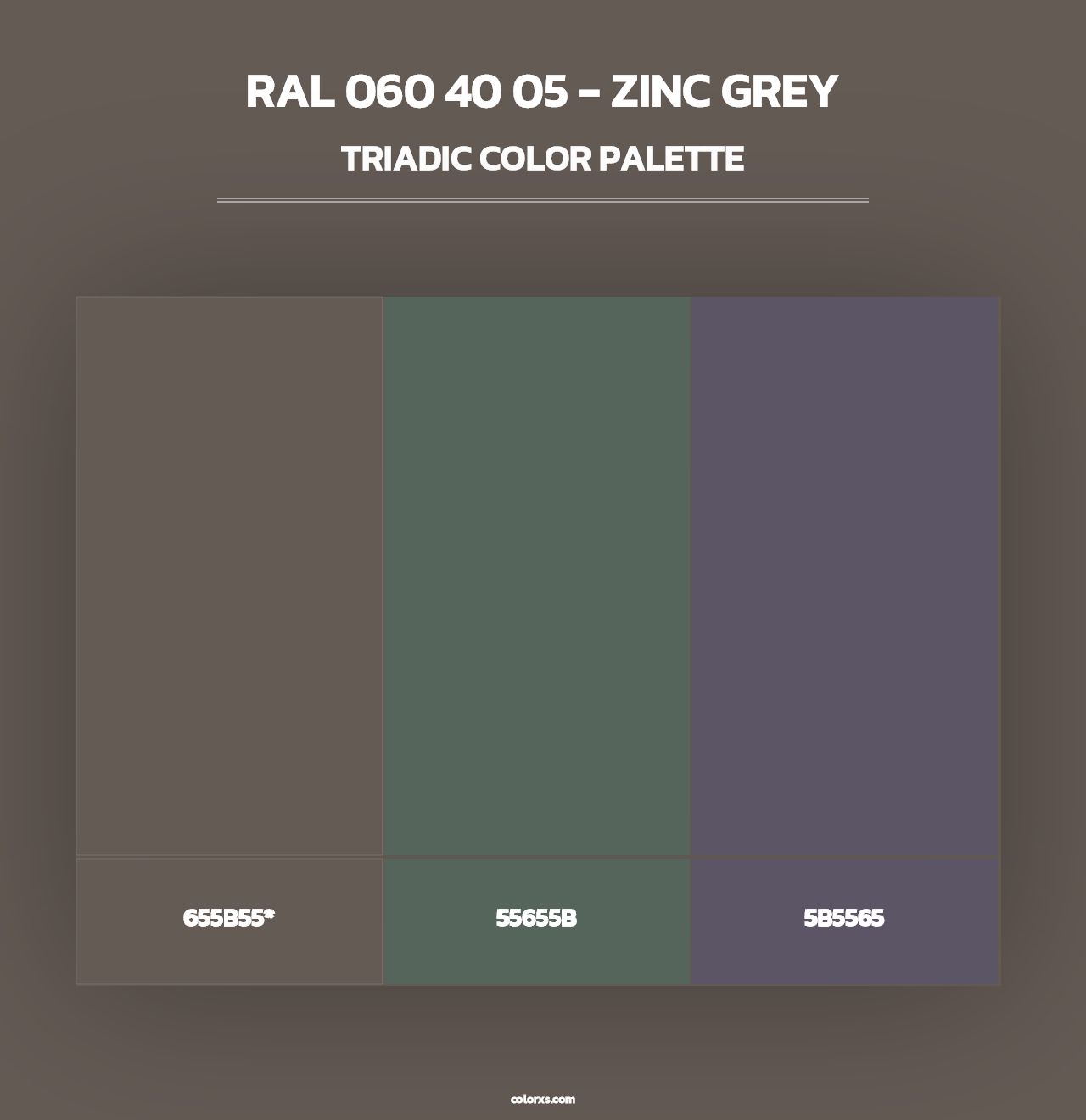 RAL 060 40 05 - Zinc Grey - Triadic Color Palette
