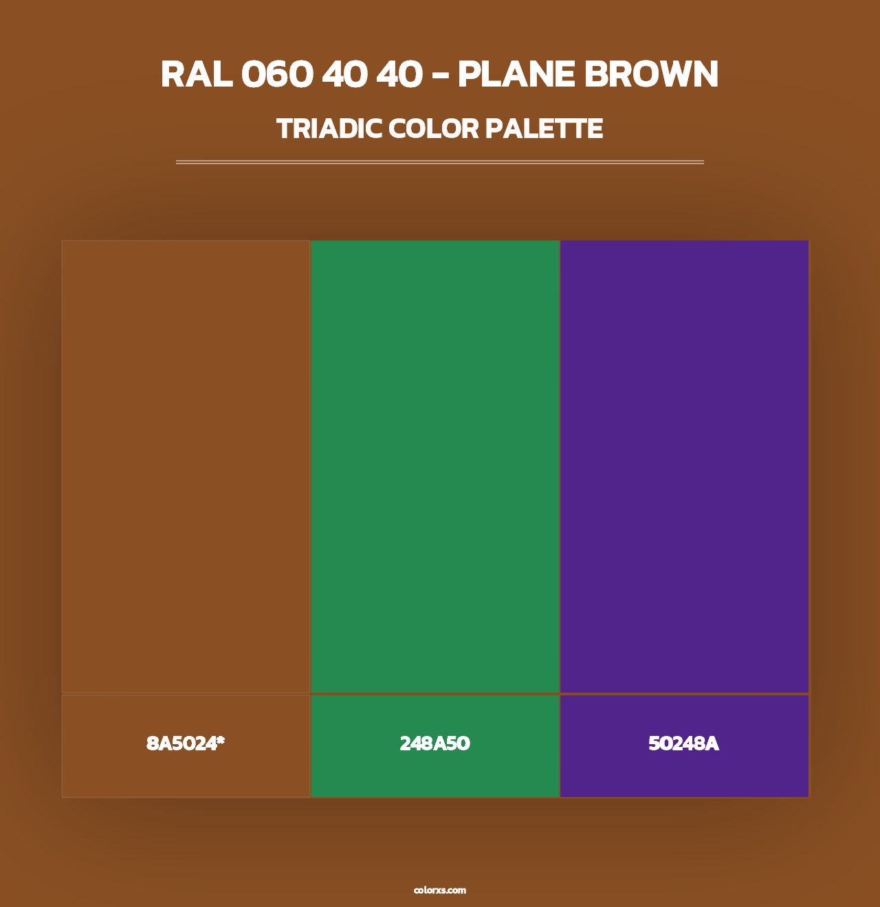 RAL 060 40 40 - Plane Brown - Triadic Color Palette