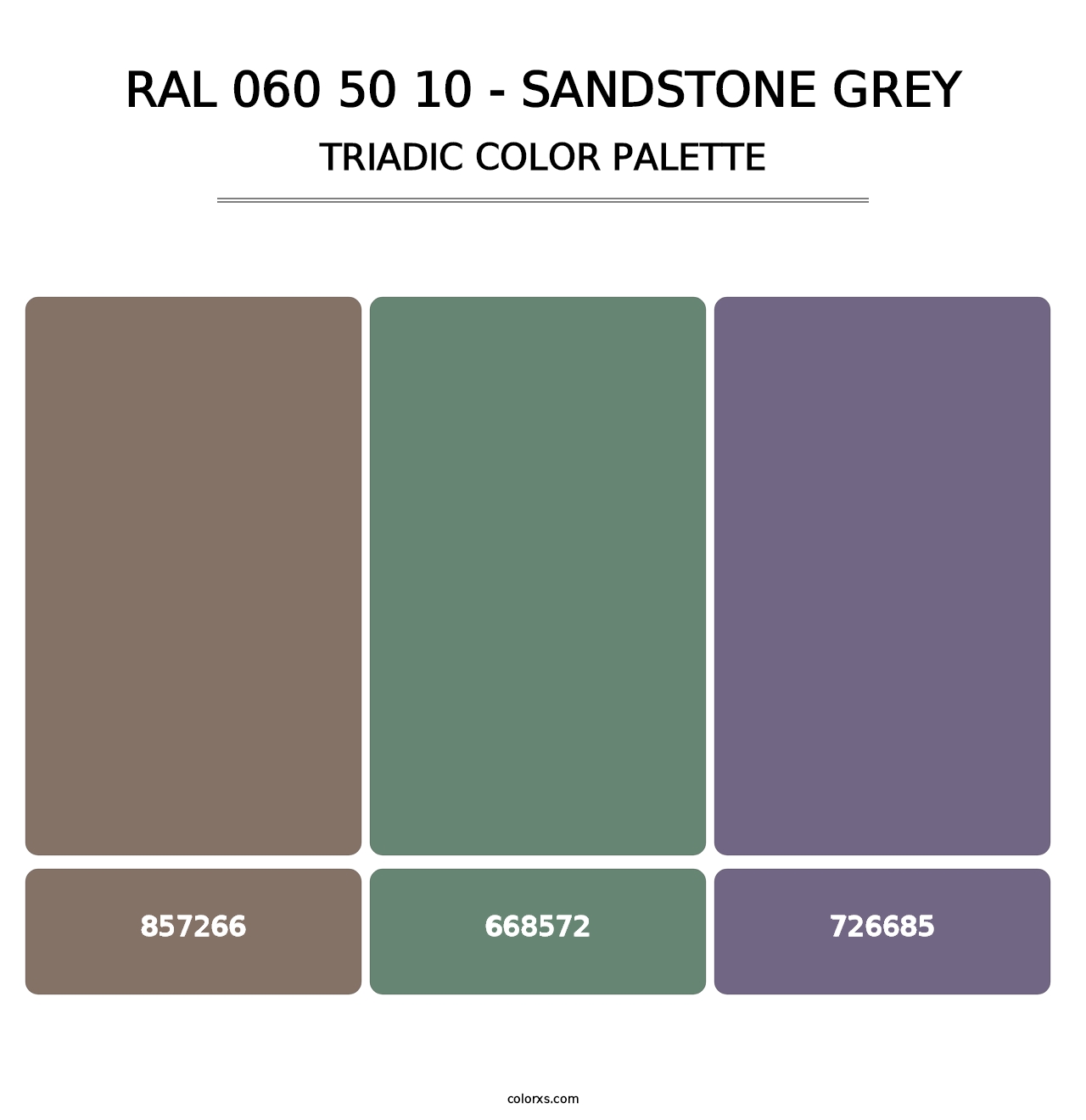 RAL 060 50 10 - Sandstone Grey - Triadic Color Palette