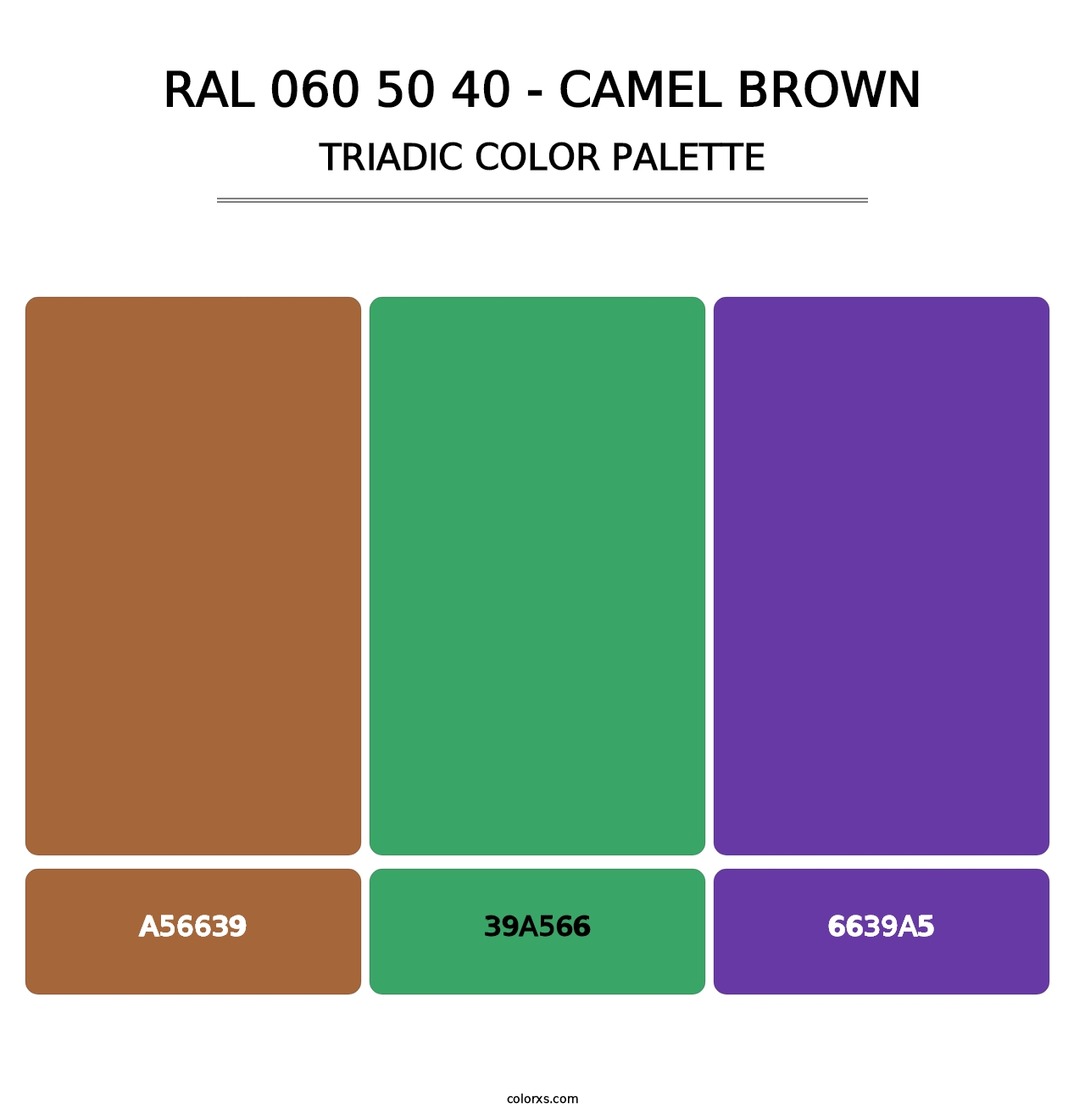 RAL 060 50 40 - Camel Brown - Triadic Color Palette