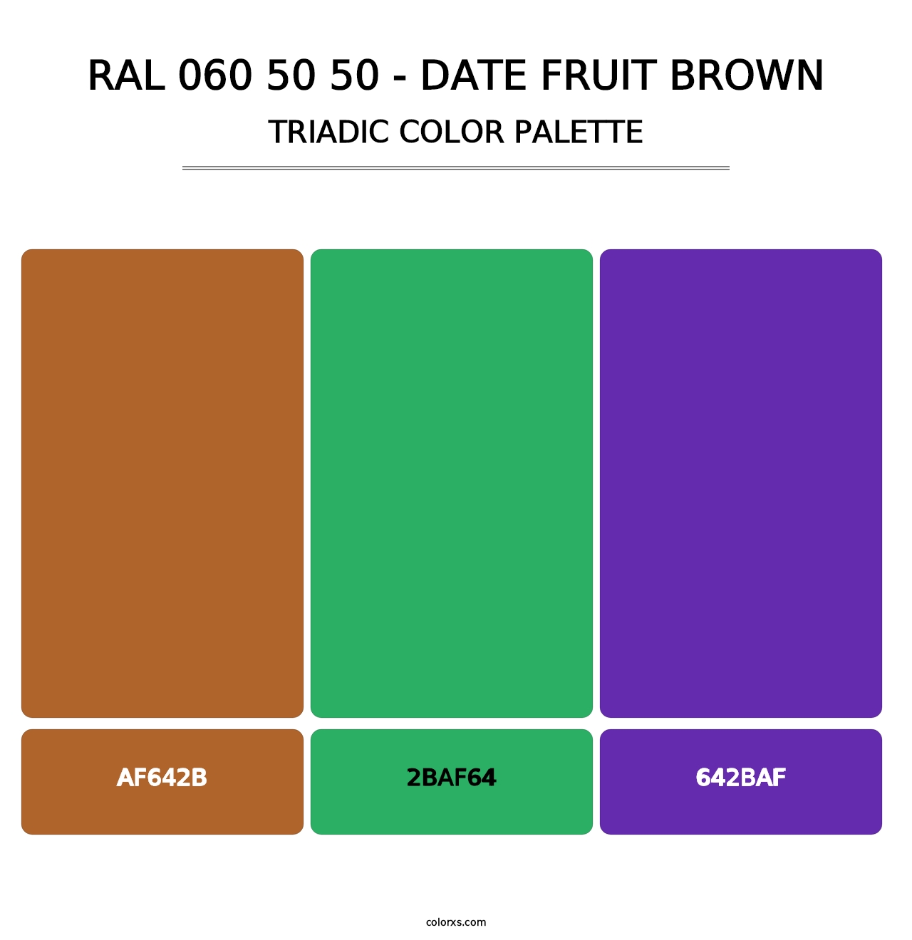 RAL 060 50 50 - Date Fruit Brown - Triadic Color Palette