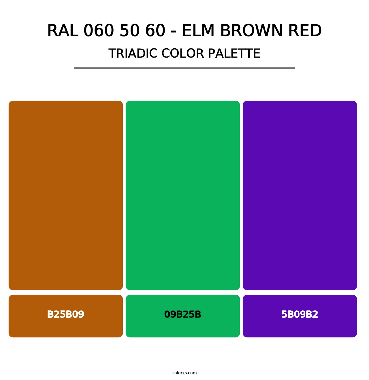 RAL 060 50 60 - Elm Brown Red - Triadic Color Palette