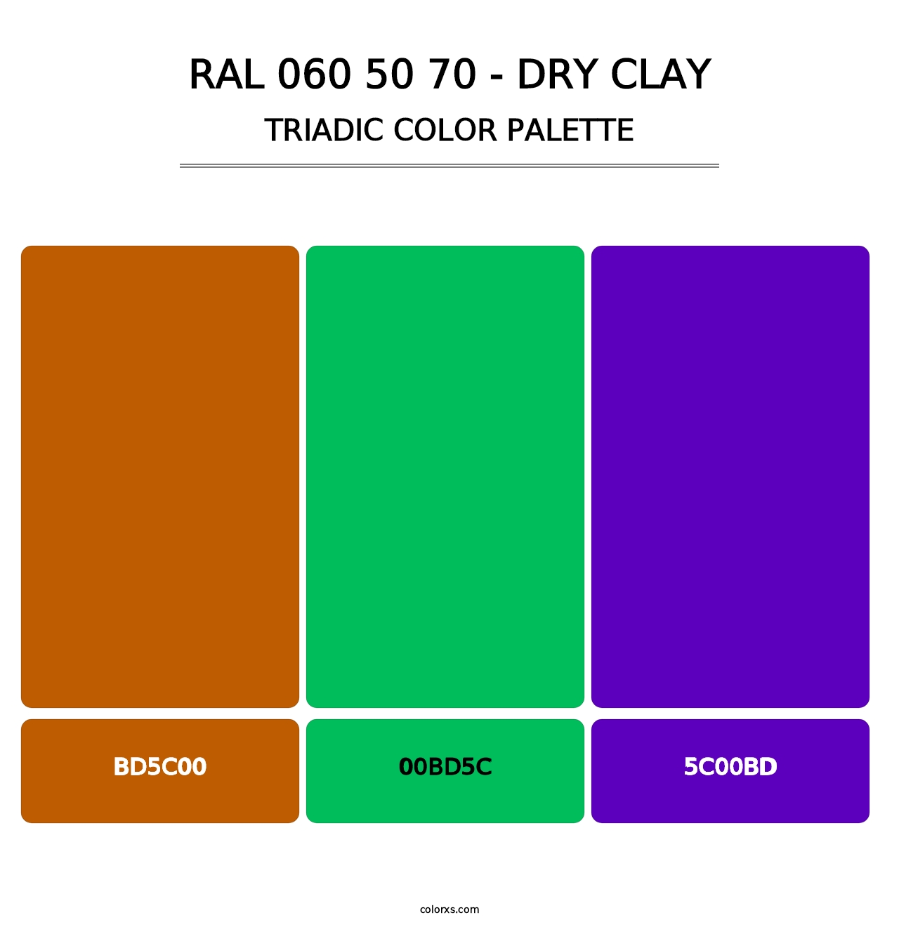 RAL 060 50 70 - Dry Clay - Triadic Color Palette