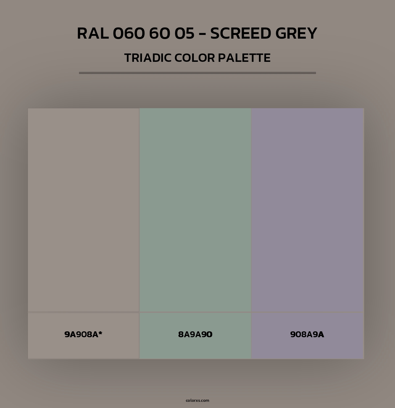 RAL 060 60 05 - Screed Grey - Triadic Color Palette