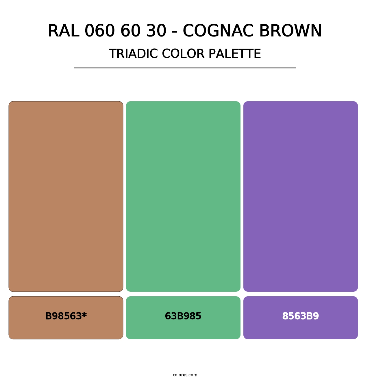 RAL 060 60 30 - Cognac Brown - Triadic Color Palette