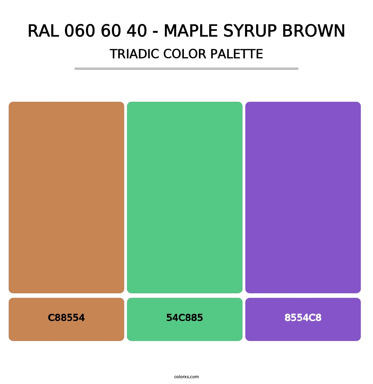 RAL 060 60 40 - Maple Syrup Brown - Triadic Color Palette