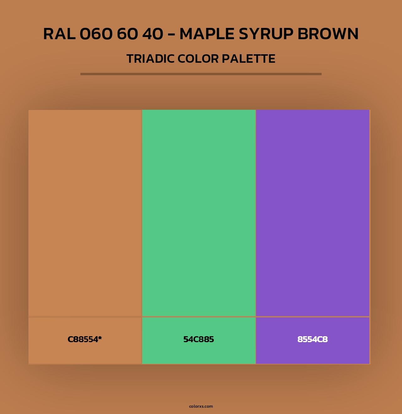 RAL 060 60 40 - Maple Syrup Brown - Triadic Color Palette