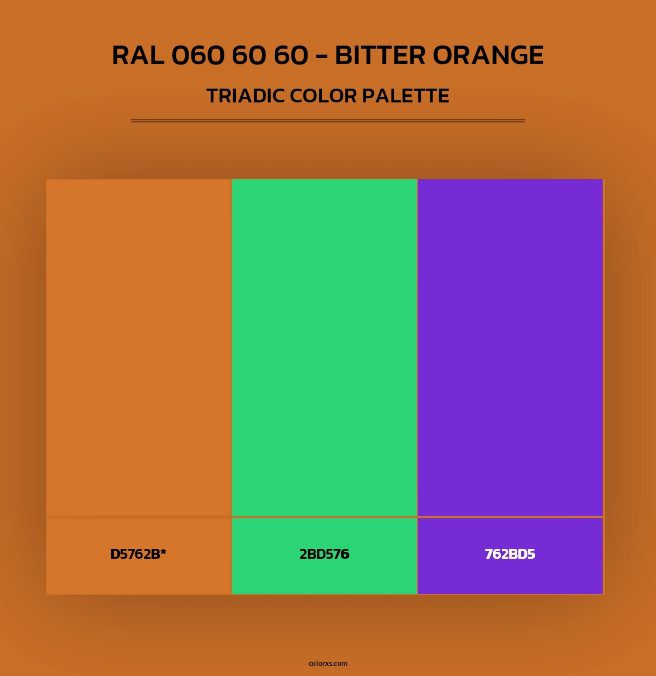 RAL 060 60 60 - Bitter Orange - Triadic Color Palette