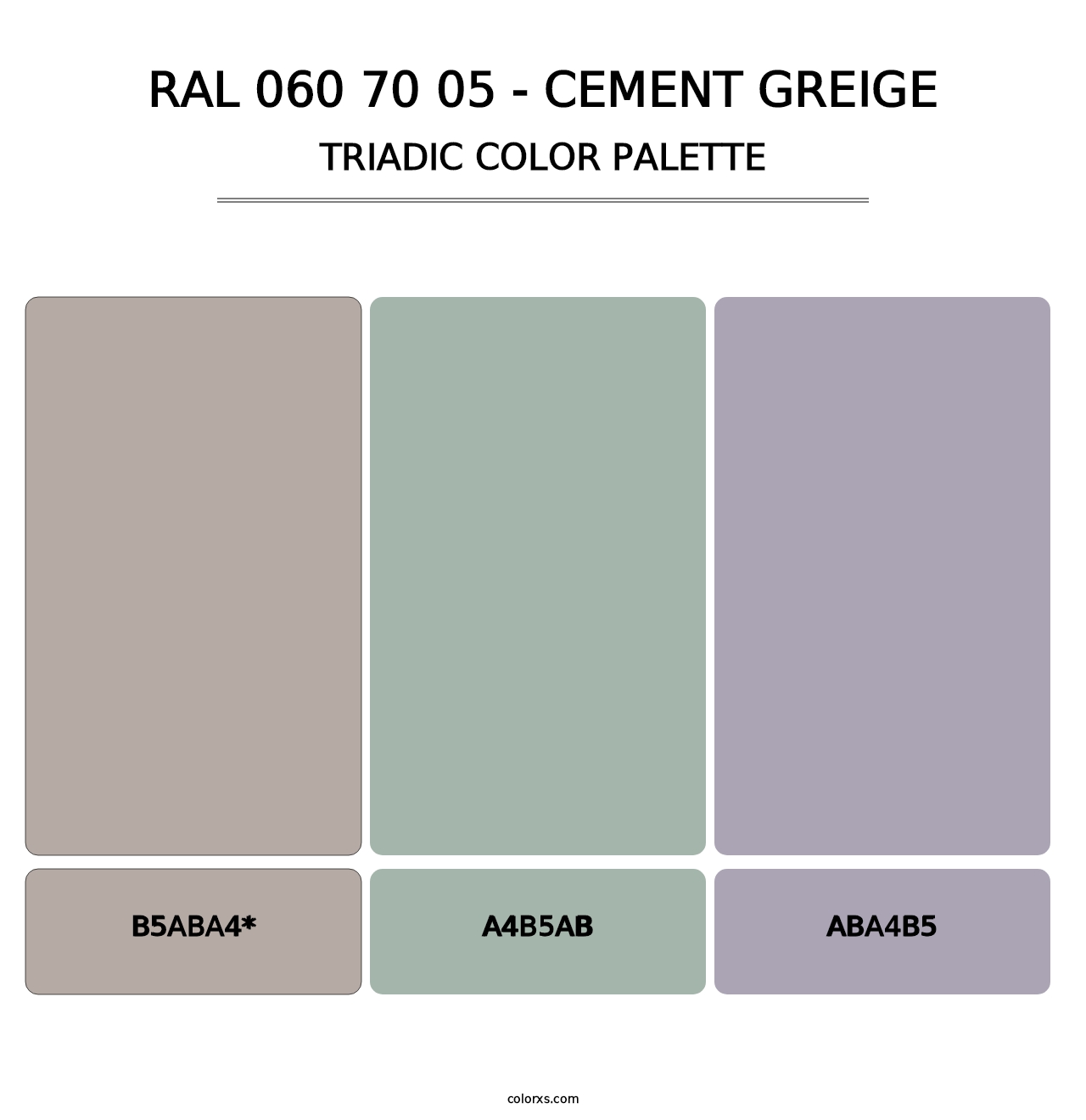 RAL 060 70 05 - Cement Greige - Triadic Color Palette