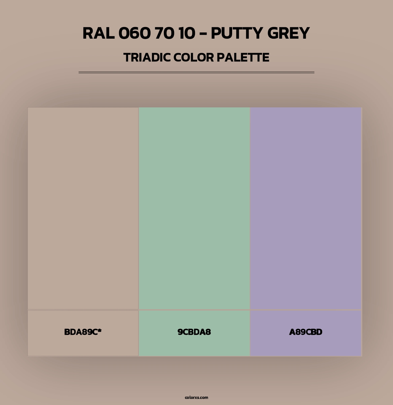 RAL 060 70 10 - Putty Grey - Triadic Color Palette