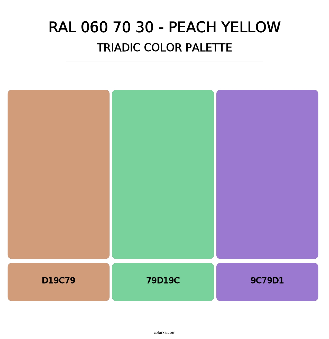 RAL 060 70 30 - Peach Yellow - Triadic Color Palette