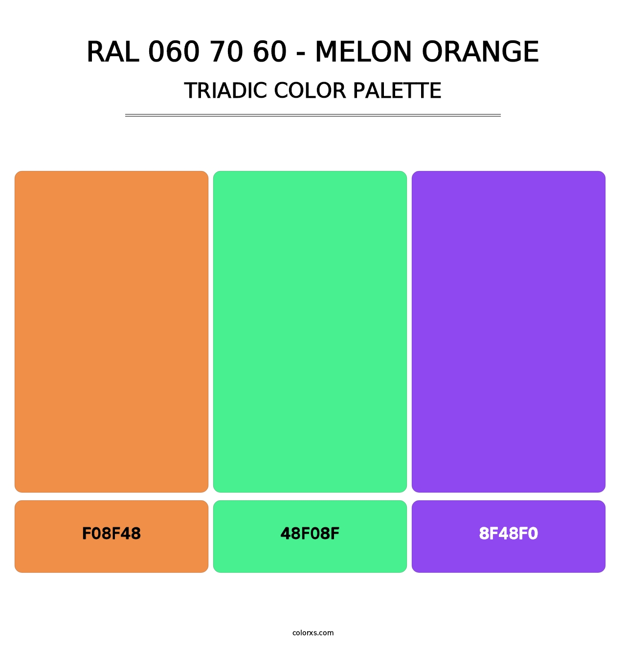 RAL 060 70 60 - Melon Orange - Triadic Color Palette