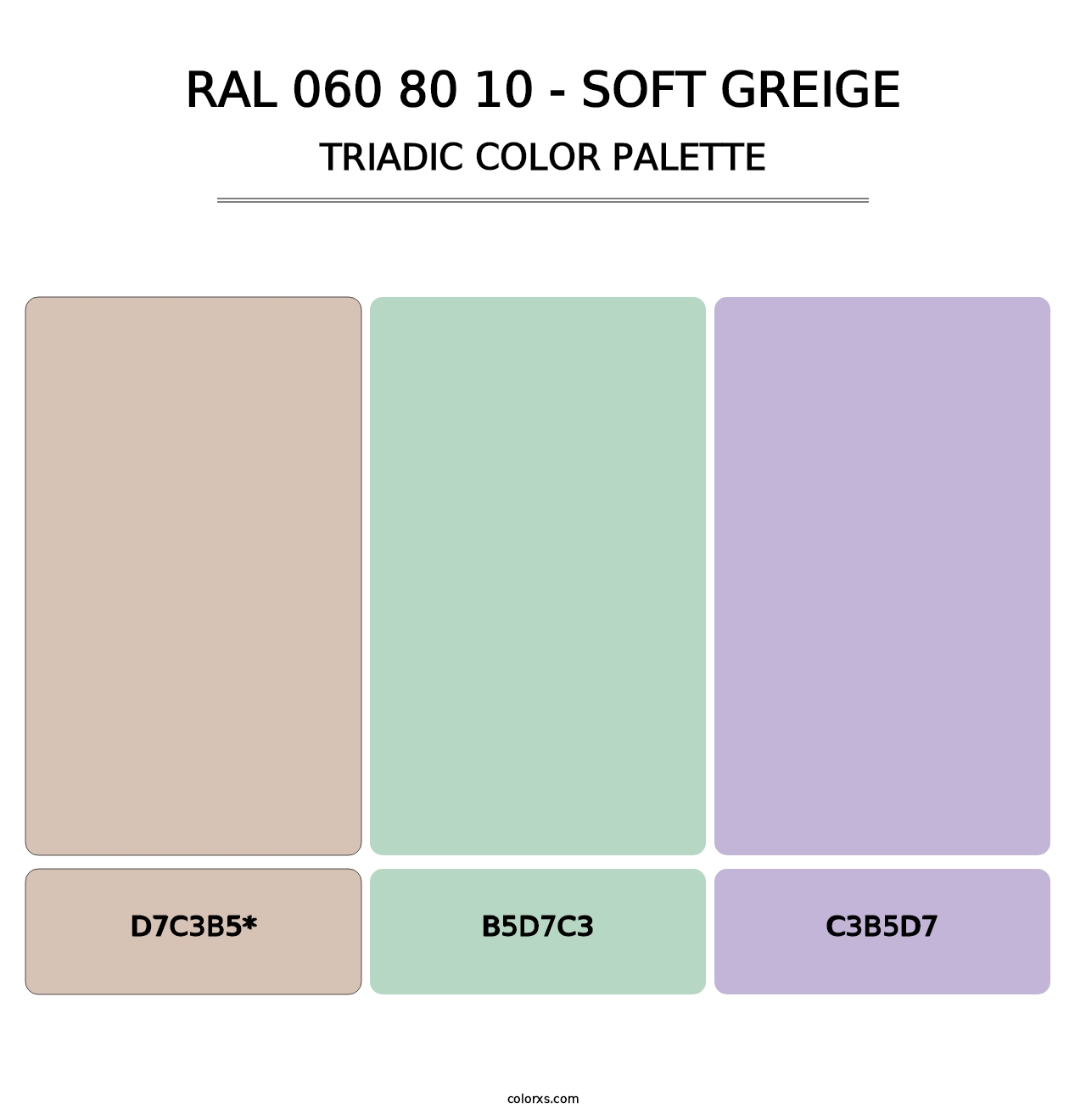 RAL 060 80 10 - Soft Greige - Triadic Color Palette