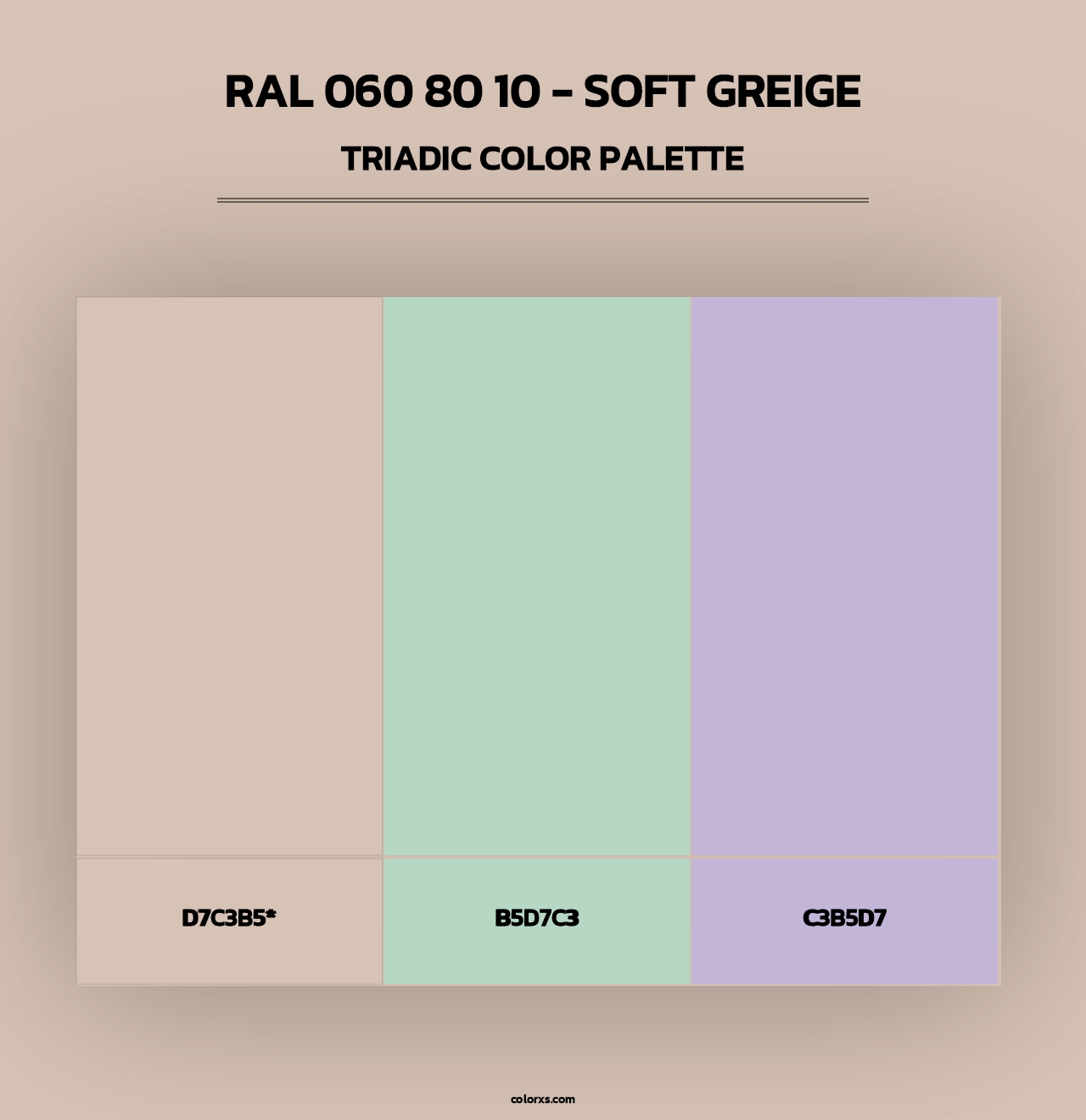 RAL 060 80 10 - Soft Greige - Triadic Color Palette