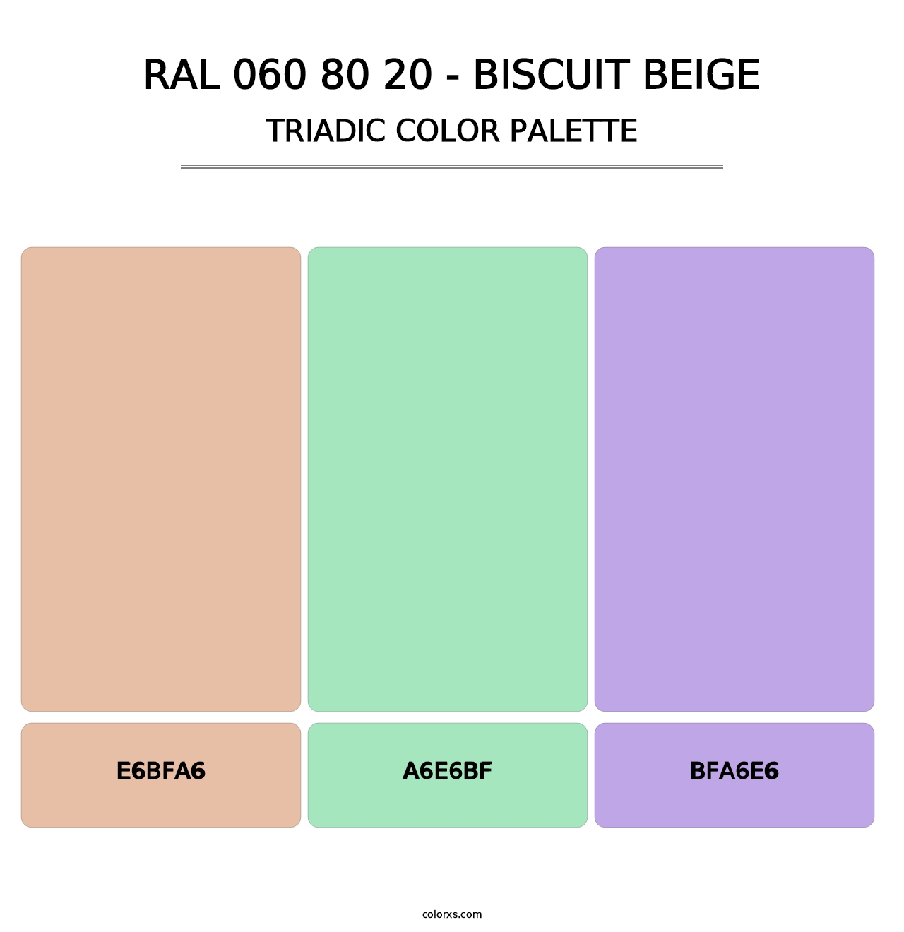 RAL 060 80 20 - Biscuit Beige - Triadic Color Palette