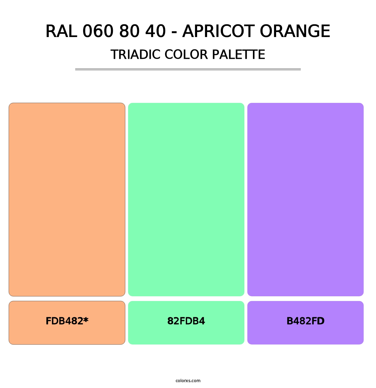 RAL 060 80 40 - Apricot Orange - Triadic Color Palette