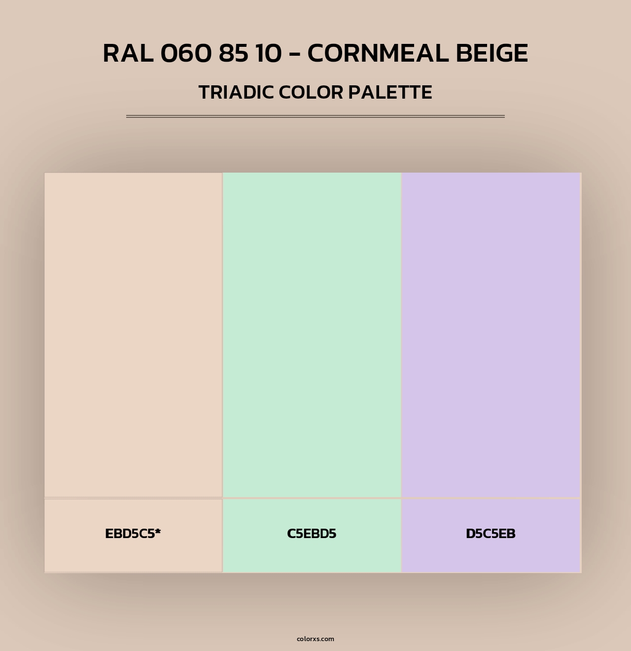 RAL 060 85 10 - Cornmeal Beige - Triadic Color Palette