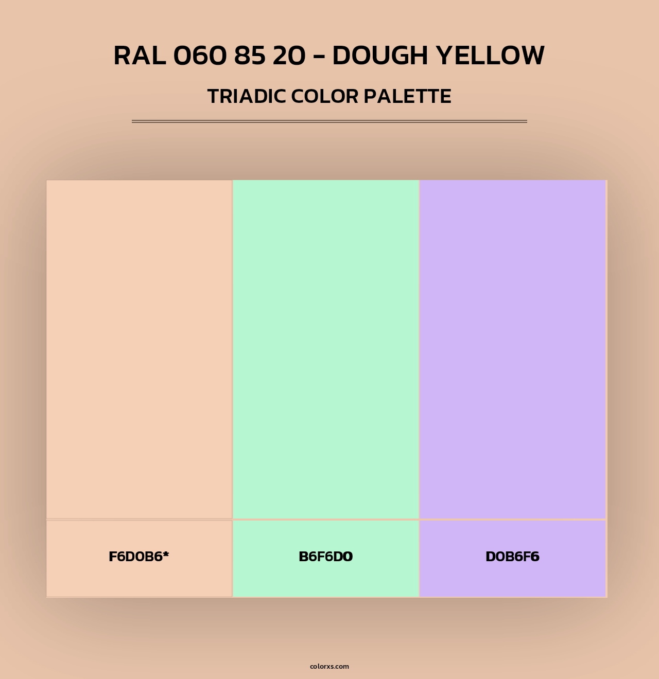 RAL 060 85 20 - Dough Yellow - Triadic Color Palette