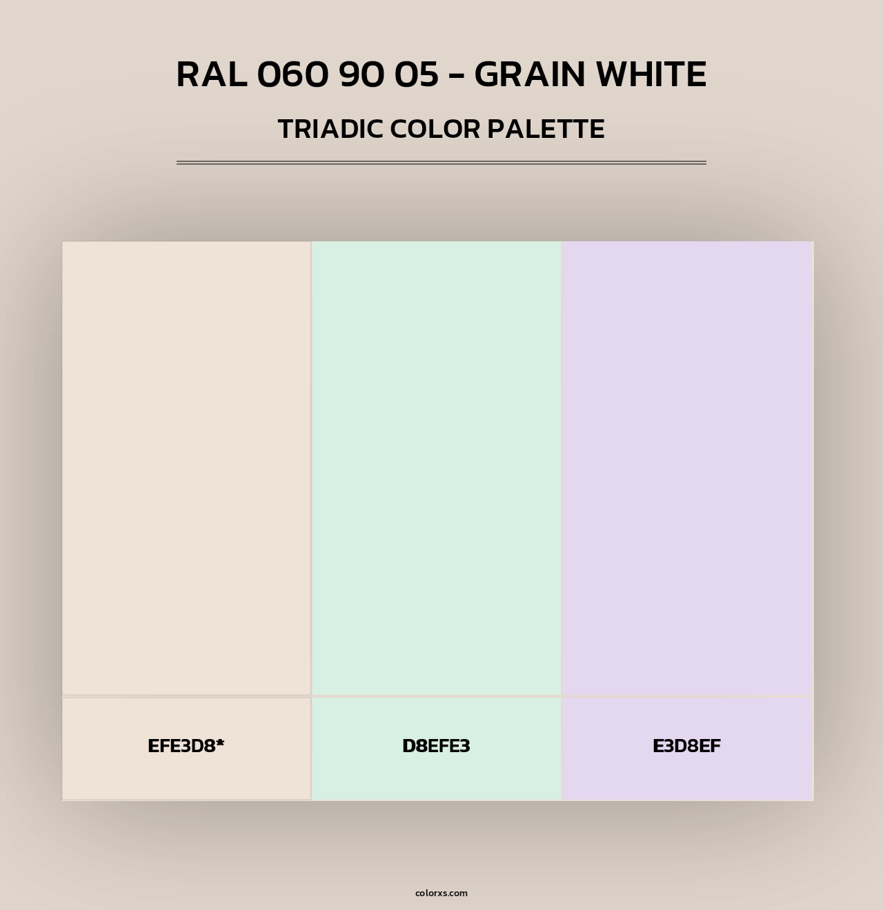RAL 060 90 05 - Grain White - Triadic Color Palette