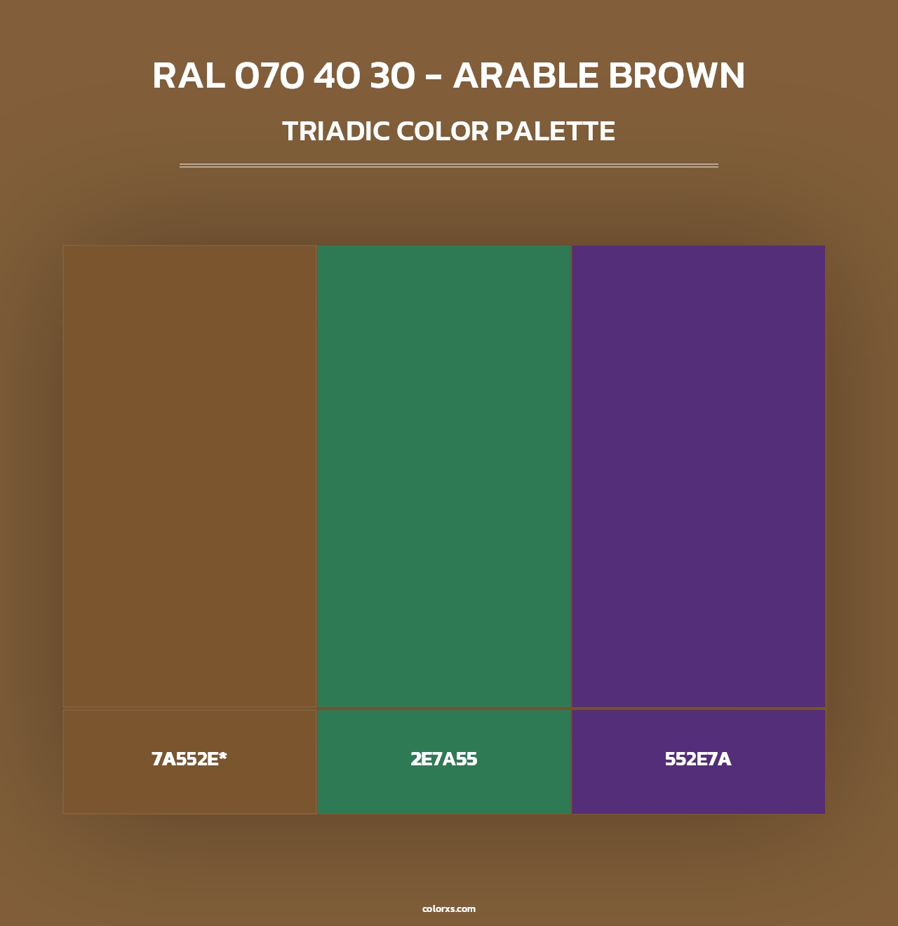 RAL 070 40 30 - Arable Brown - Triadic Color Palette