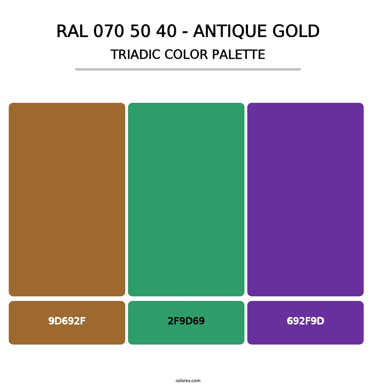 RAL 070 50 40 - Antique Gold - Triadic Color Palette