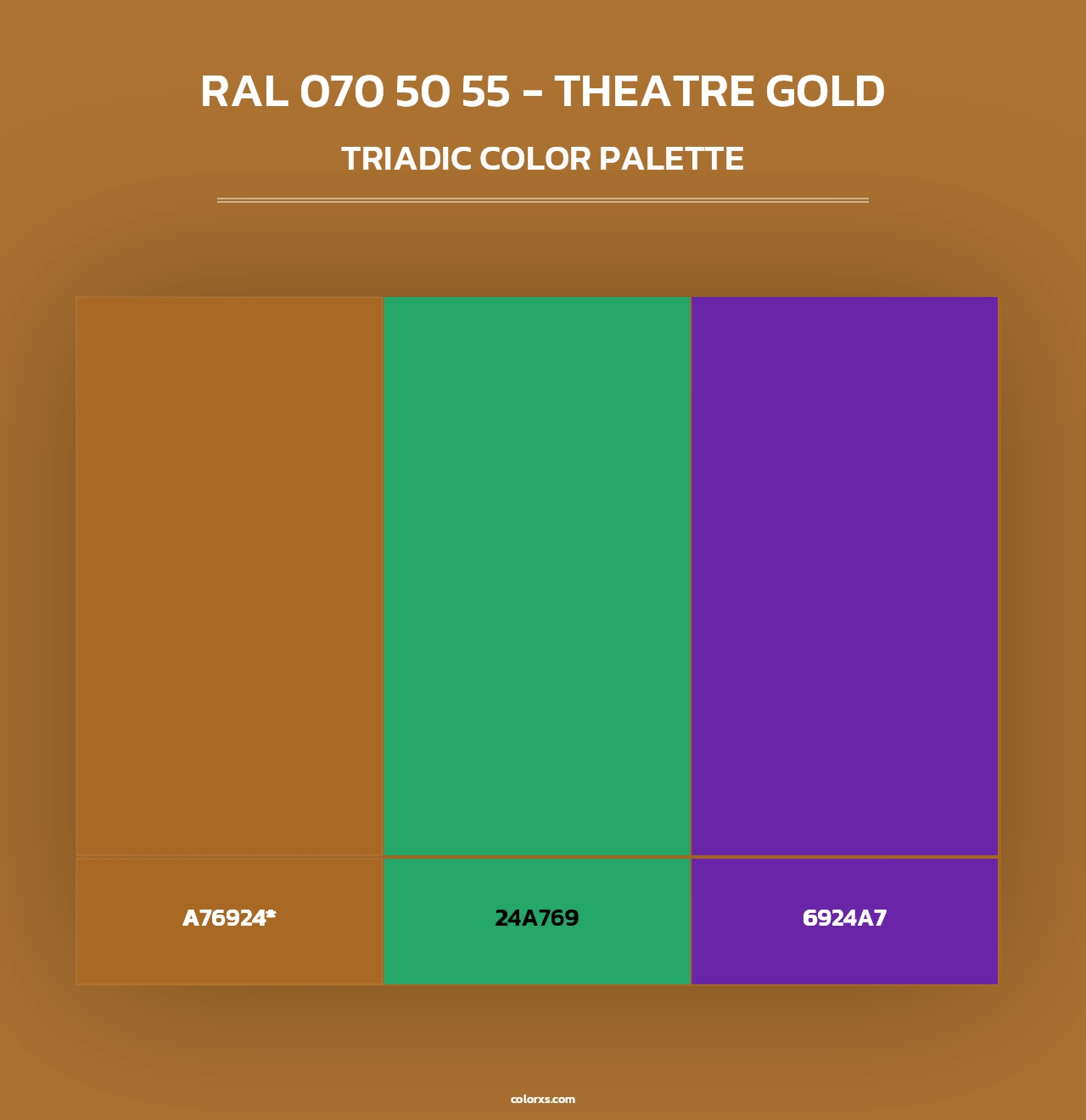 RAL 070 50 55 - Theatre Gold - Triadic Color Palette
