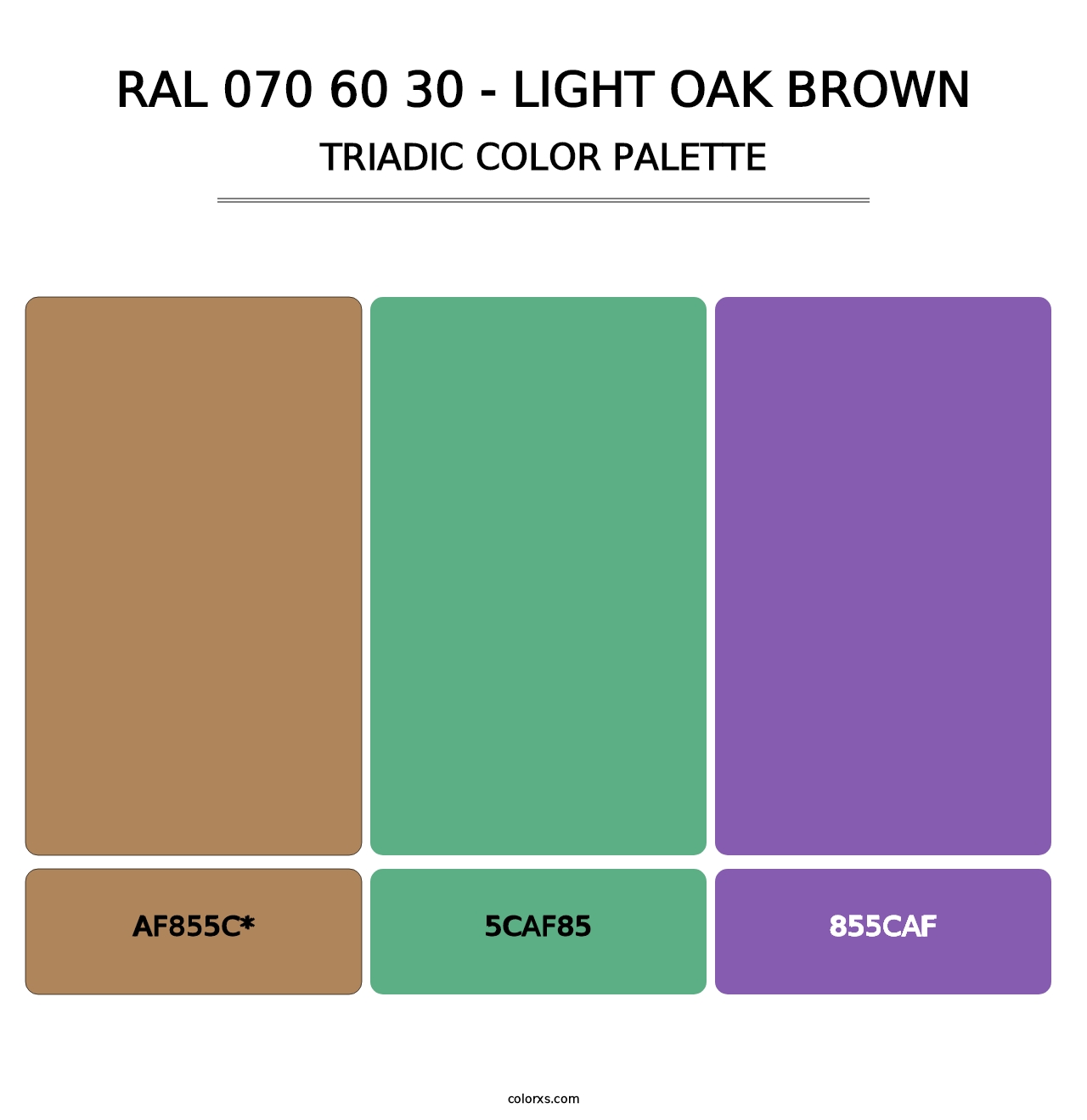 RAL 070 60 30 - Light Oak Brown - Triadic Color Palette