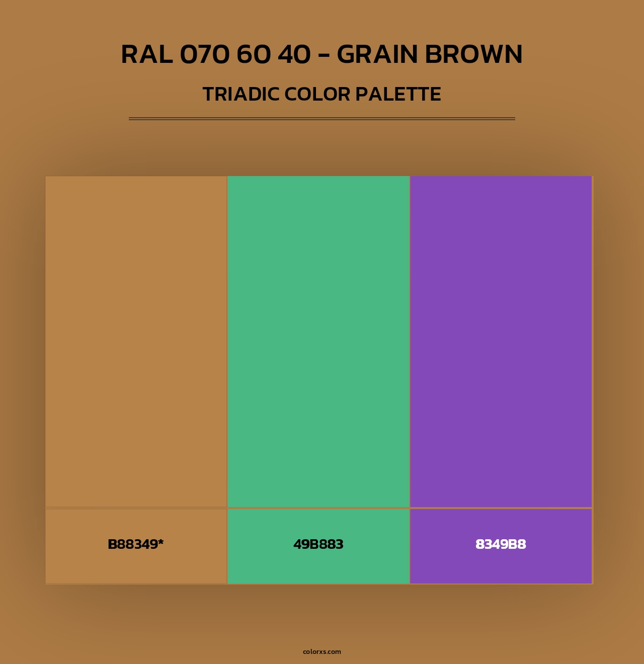 RAL 070 60 40 - Grain Brown - Triadic Color Palette
