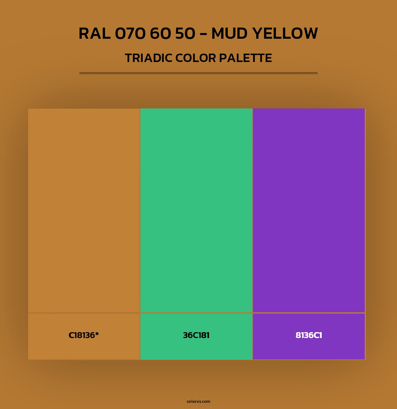 RAL 070 60 50 - Mud Yellow - Triadic Color Palette