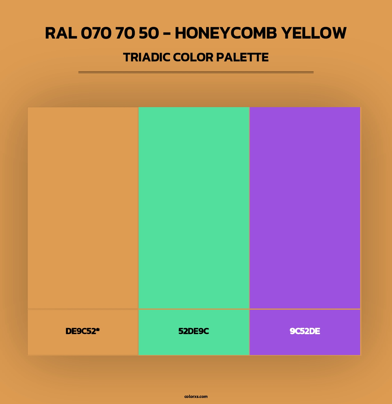 RAL 070 70 50 - Honeycomb Yellow - Triadic Color Palette