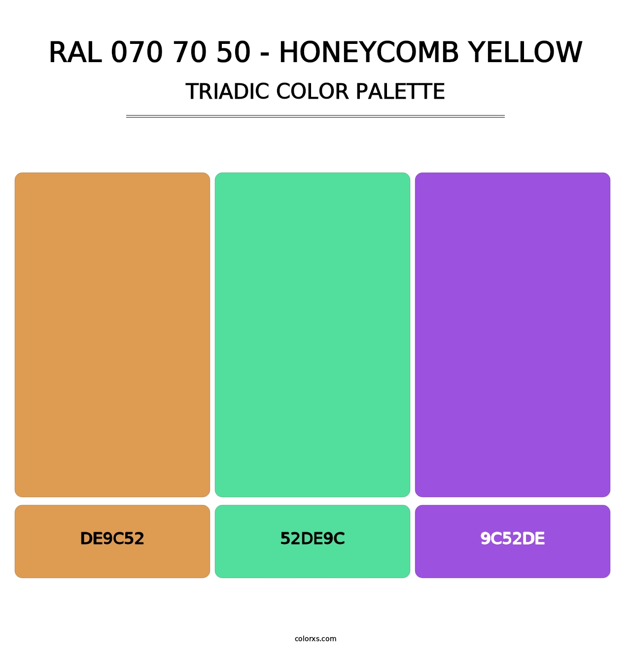 RAL 070 70 50 - Honeycomb Yellow - Triadic Color Palette