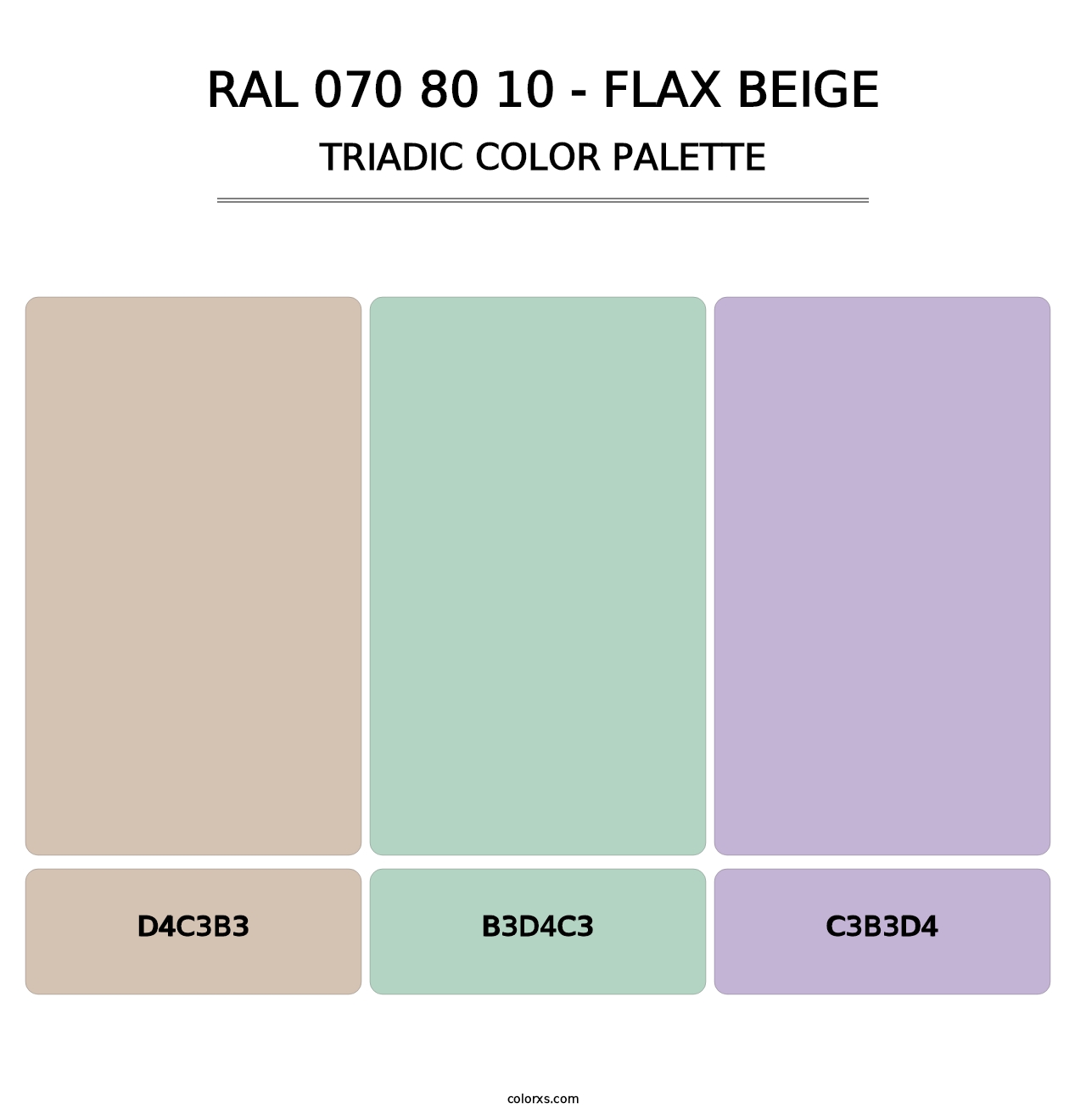 RAL 070 80 10 - Flax Beige - Triadic Color Palette