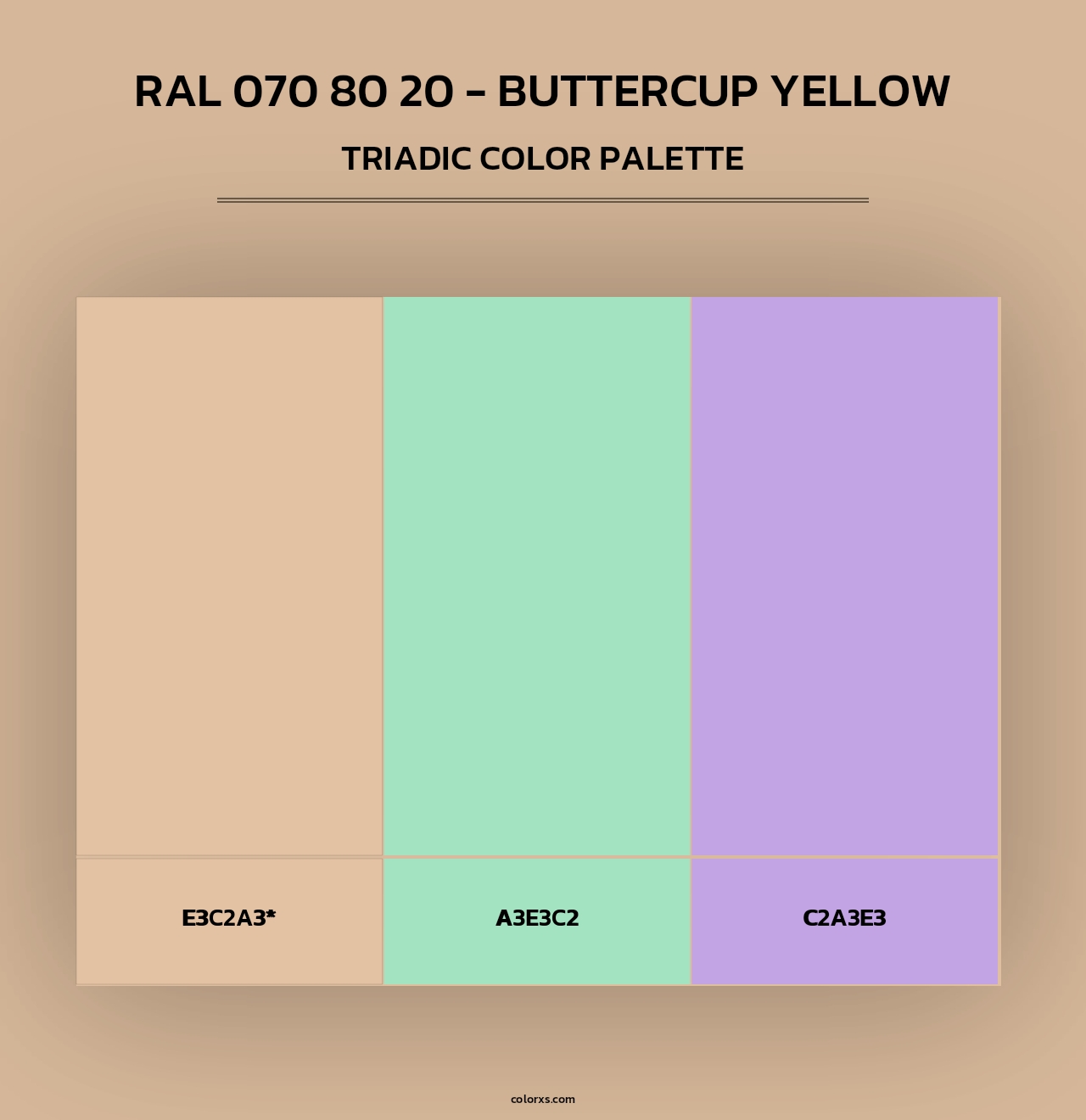RAL 070 80 20 - Buttercup Yellow - Triadic Color Palette