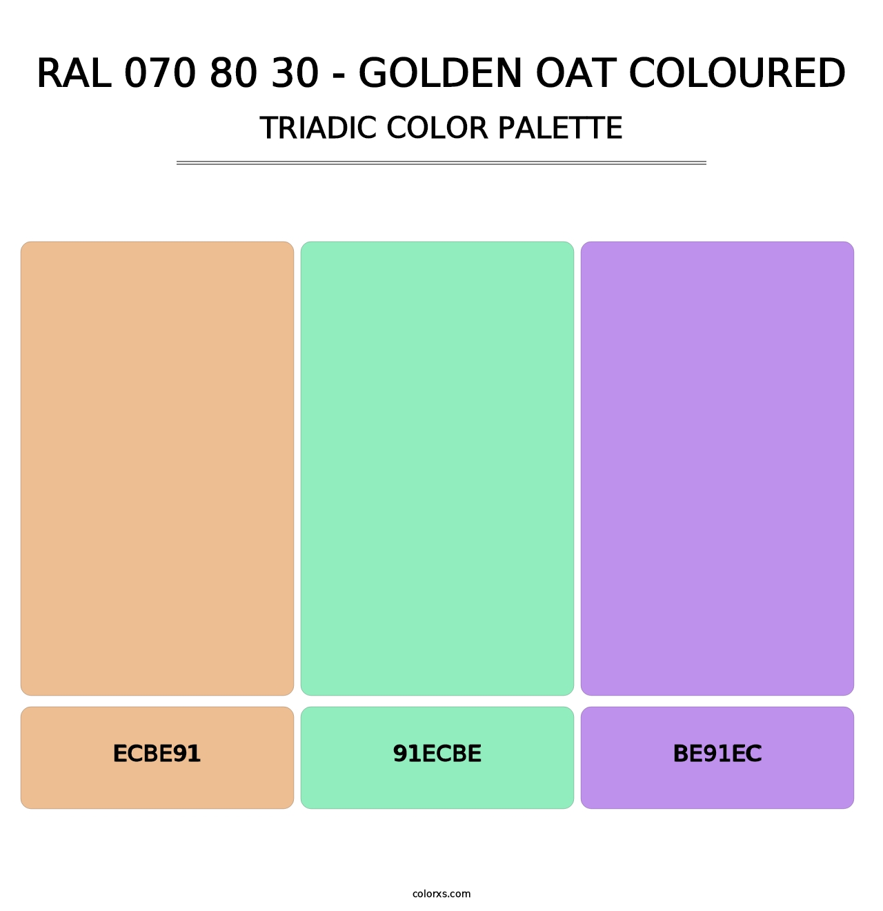 RAL 070 80 30 - Golden Oat Coloured - Triadic Color Palette