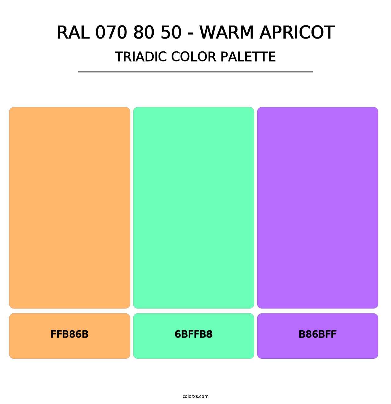 RAL 070 80 50 - Warm Apricot - Triadic Color Palette
