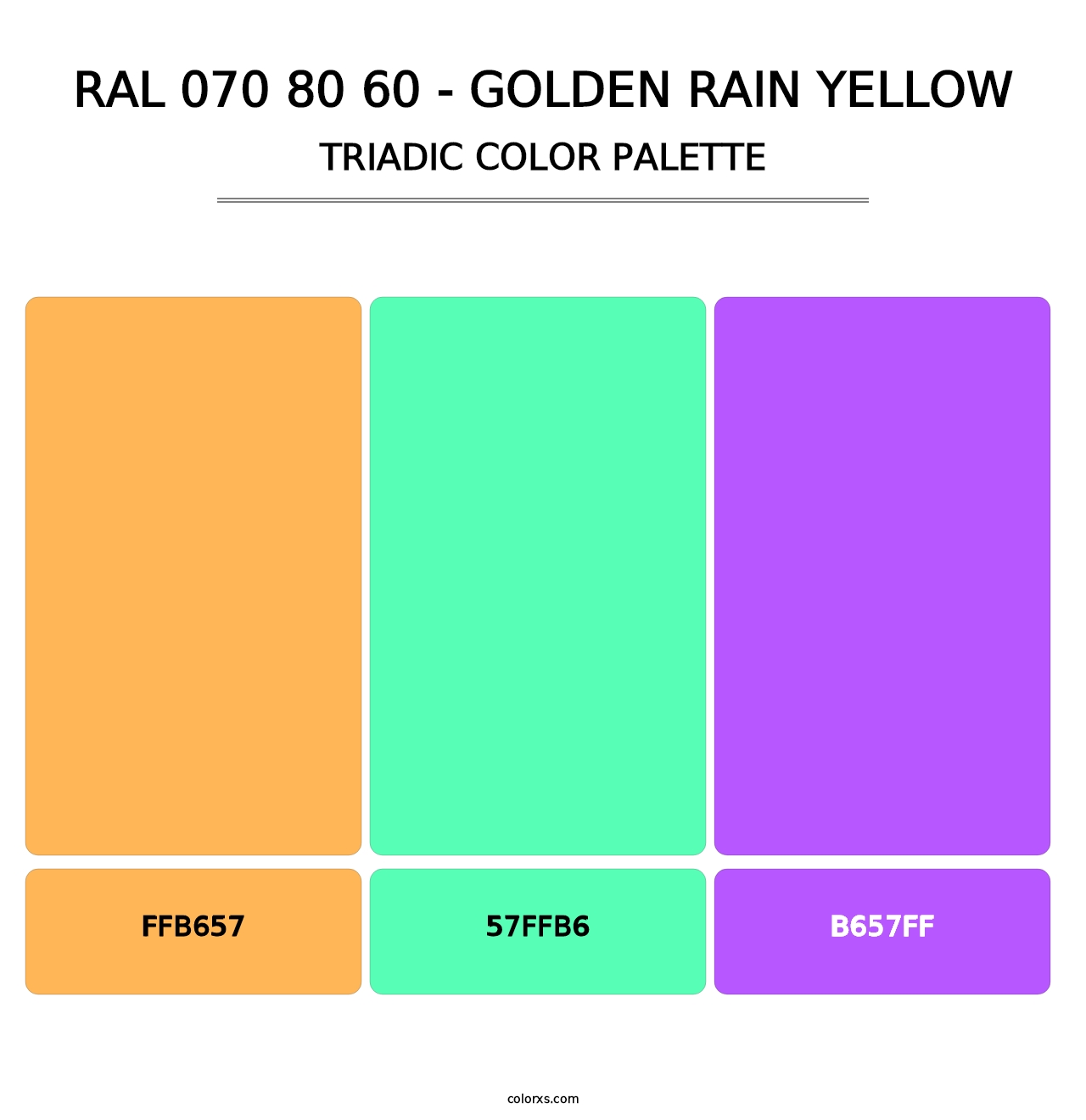 RAL 070 80 60 - Golden Rain Yellow - Triadic Color Palette