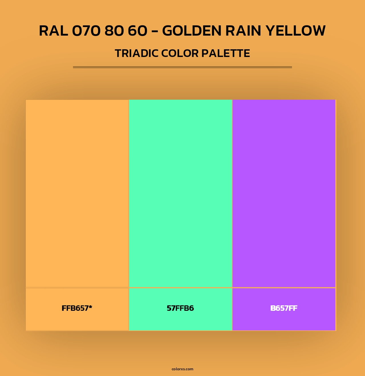 RAL 070 80 60 - Golden Rain Yellow - Triadic Color Palette
