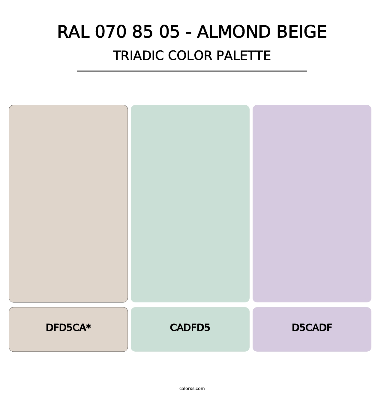 RAL 070 85 05 - Almond Beige - Triadic Color Palette