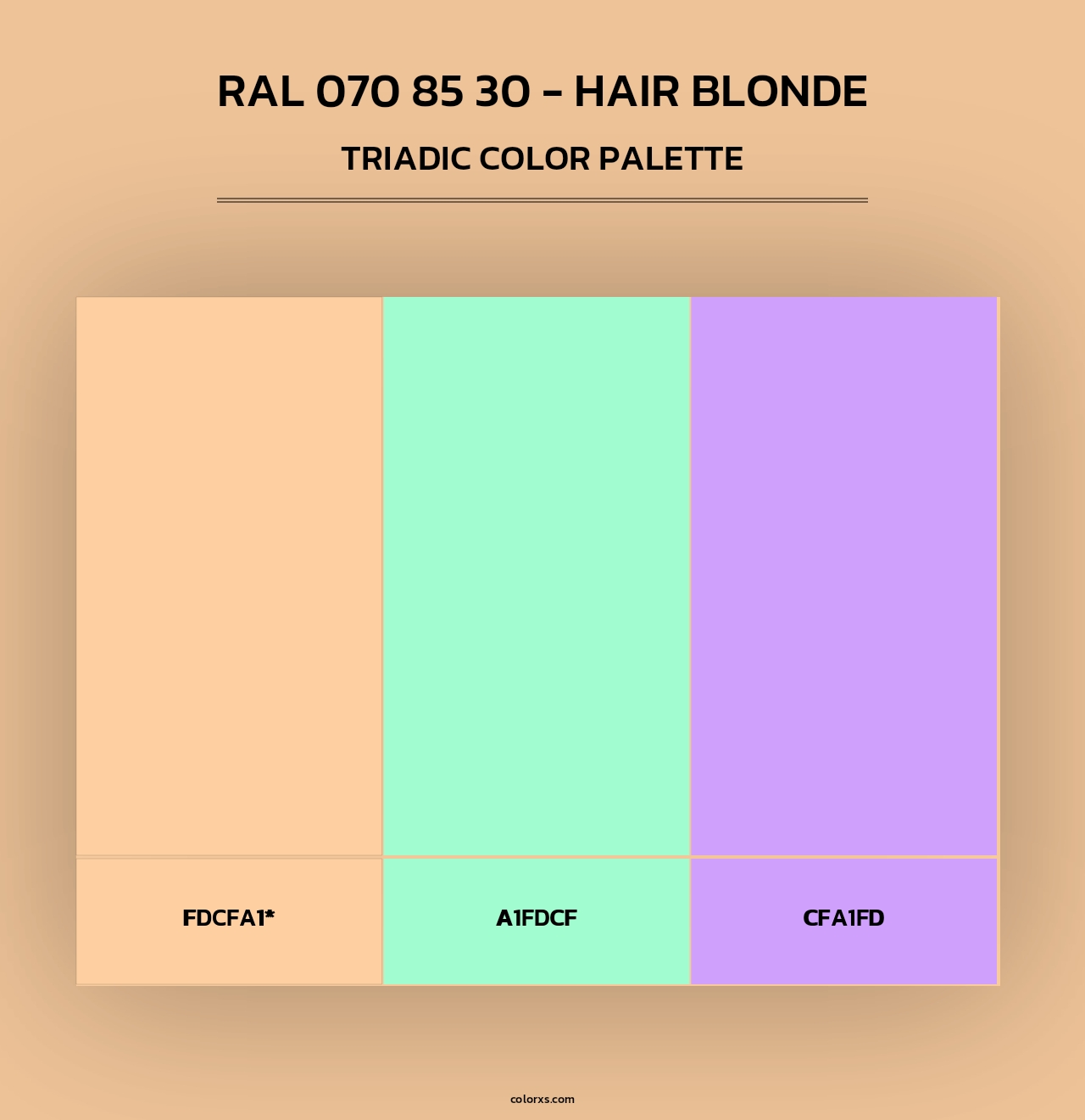 RAL 070 85 30 - Hair Blonde - Triadic Color Palette