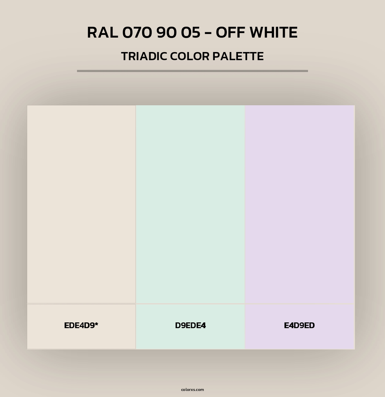RAL 070 90 05 - Off White - Triadic Color Palette