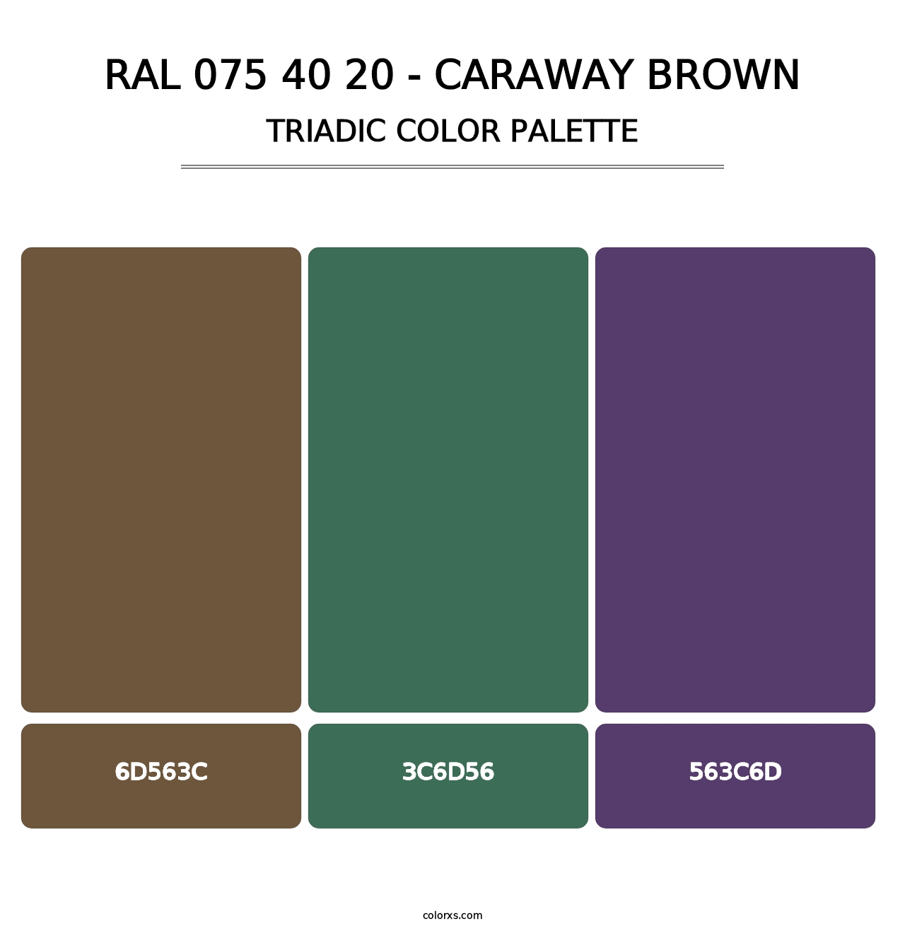RAL 075 40 20 - Caraway Brown - Triadic Color Palette