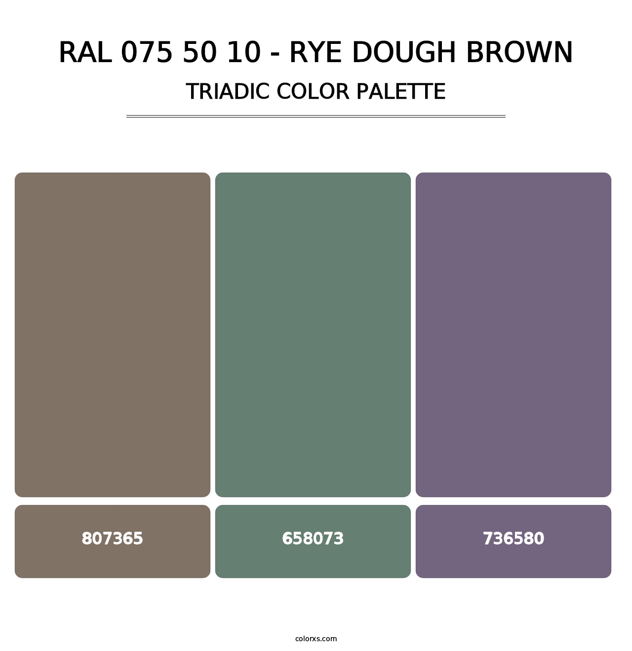 RAL 075 50 10 - Rye Dough Brown - Triadic Color Palette
