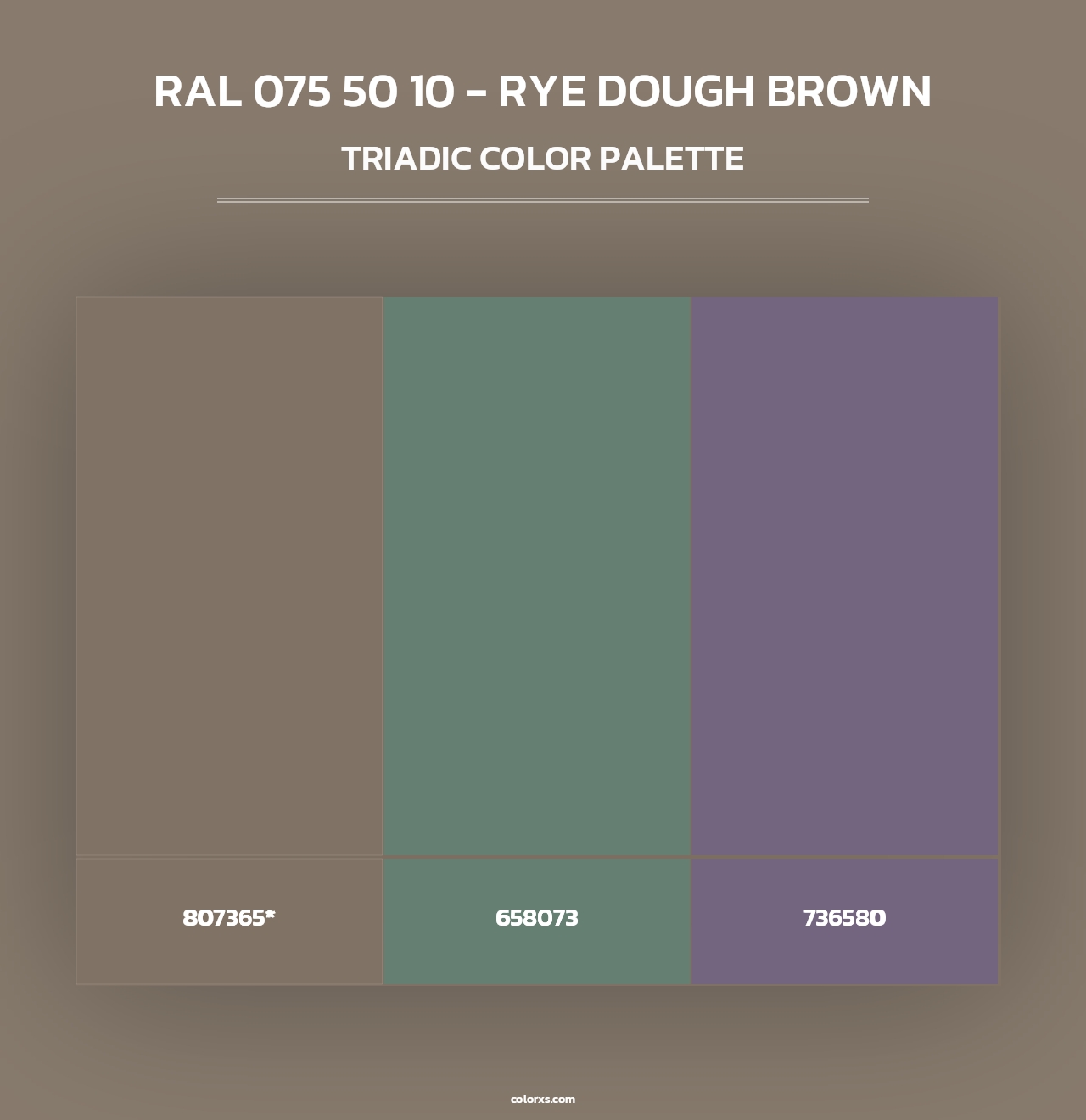 RAL 075 50 10 - Rye Dough Brown - Triadic Color Palette