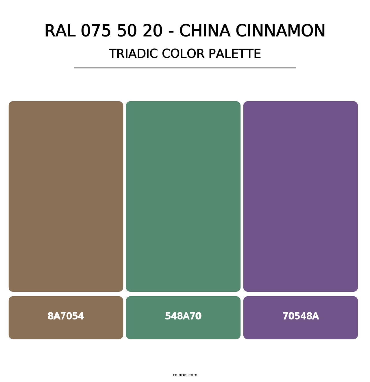 RAL 075 50 20 - China Cinnamon - Triadic Color Palette