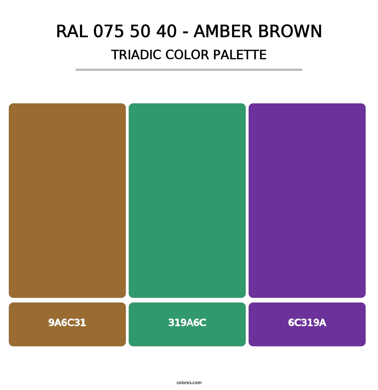 RAL 075 50 40 - Amber Brown - Triadic Color Palette
