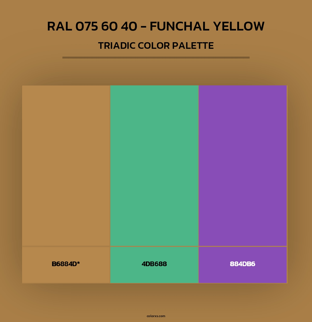 RAL 075 60 40 - Funchal Yellow - Triadic Color Palette