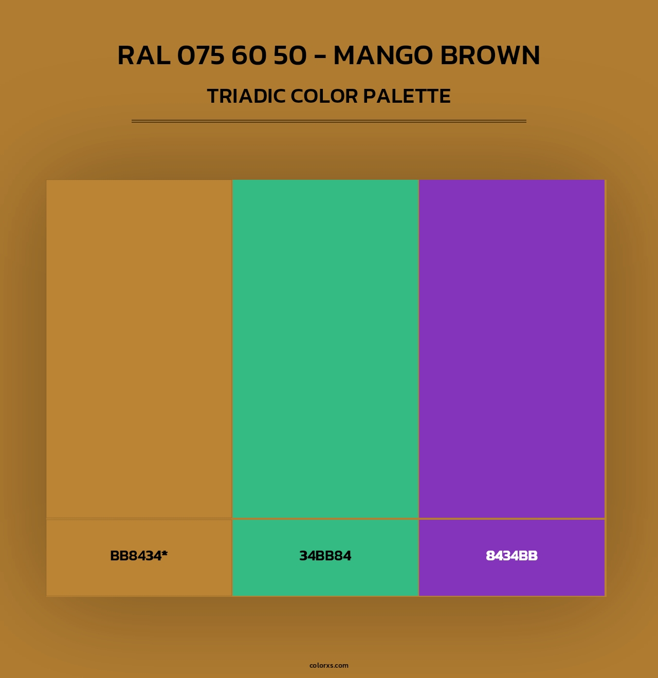 RAL 075 60 50 - Mango Brown - Triadic Color Palette