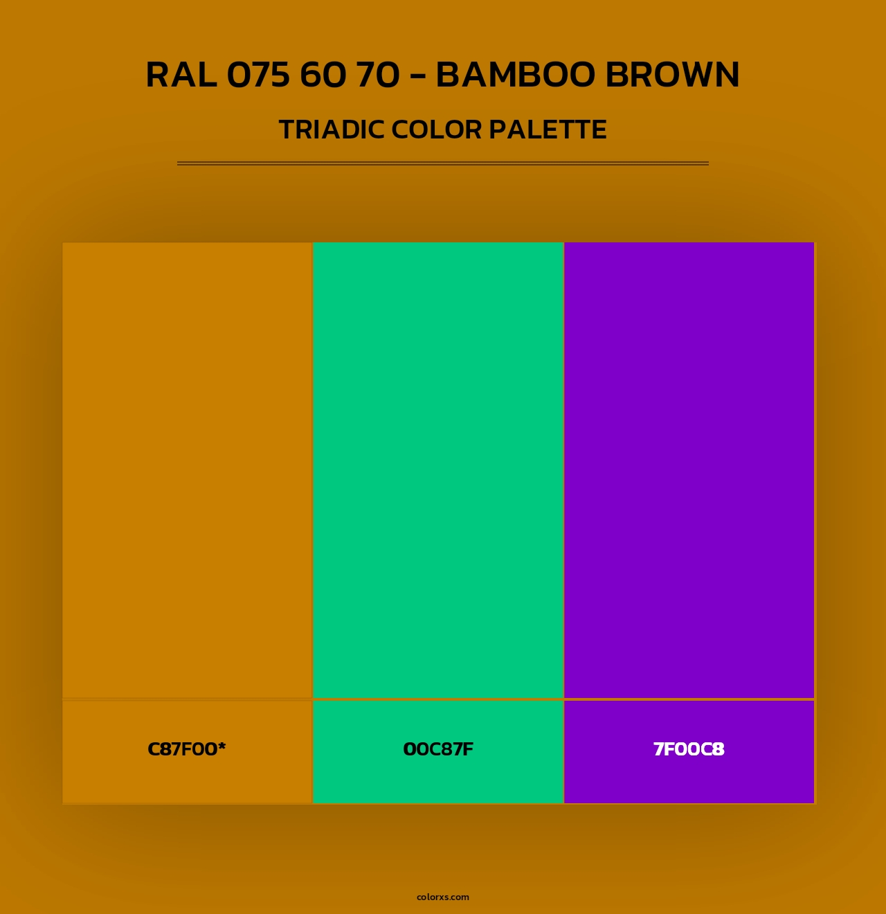 RAL 075 60 70 - Bamboo Brown - Triadic Color Palette