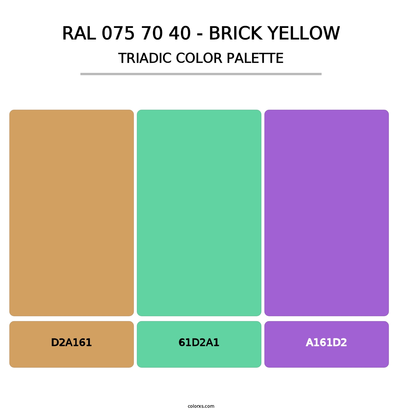 RAL 075 70 40 - Brick Yellow - Triadic Color Palette