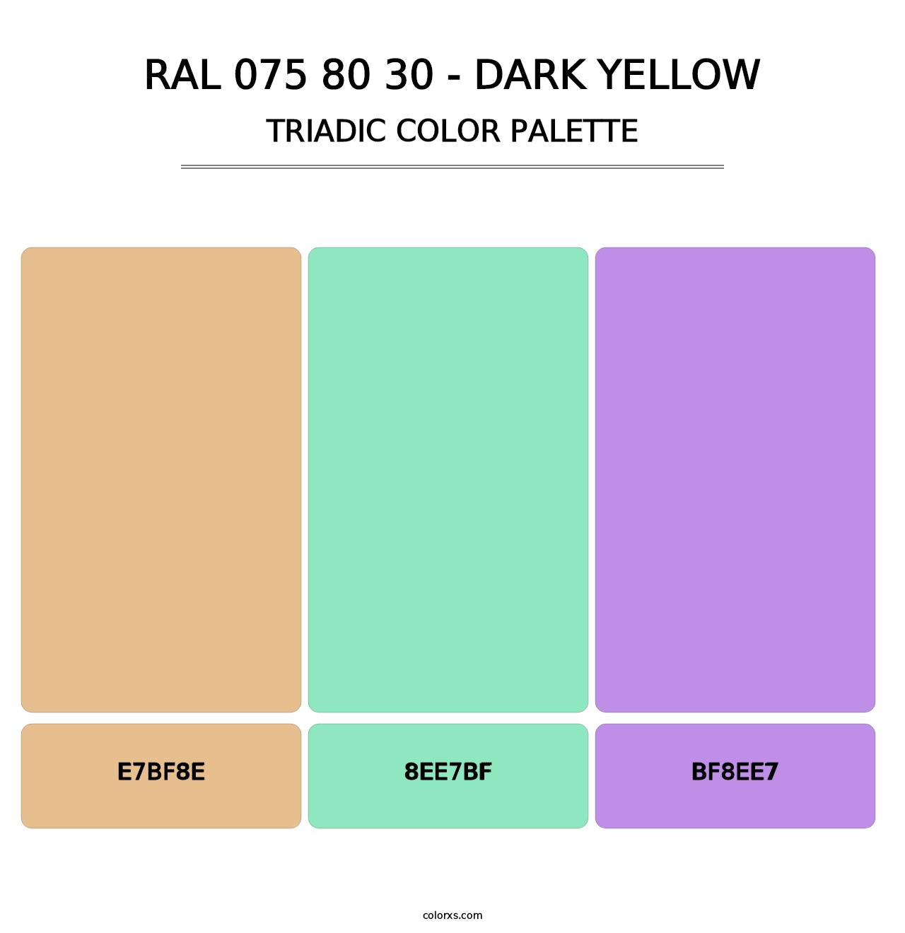 RAL 075 80 30 - Dark Yellow - Triadic Color Palette